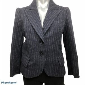𝅺Tevrow + Chase wool dark blue striped jacket